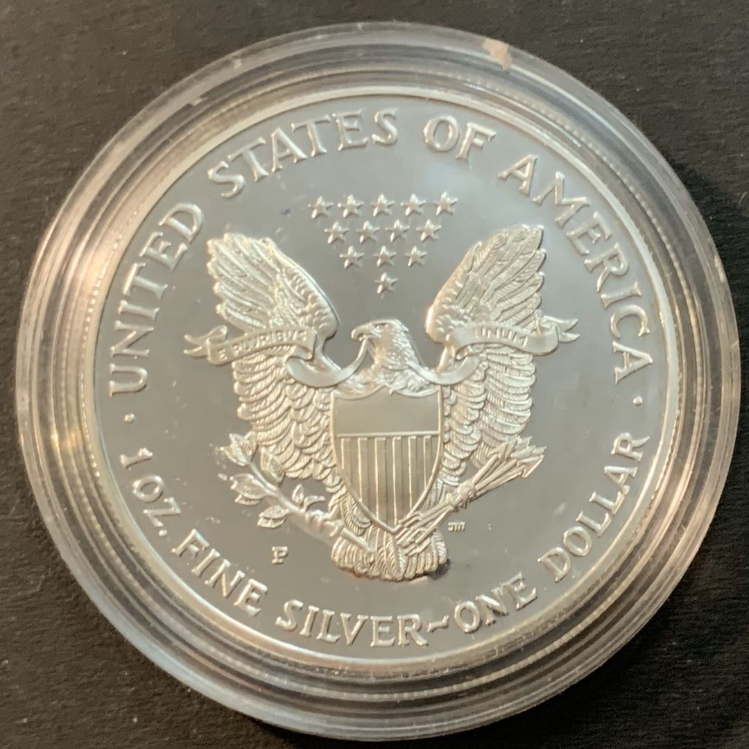 紫瑗钱币—微拍第41期  美国 2000年 P版 行走投资银 1美元 精制 1盎司纯银 31.1克 0.999银
