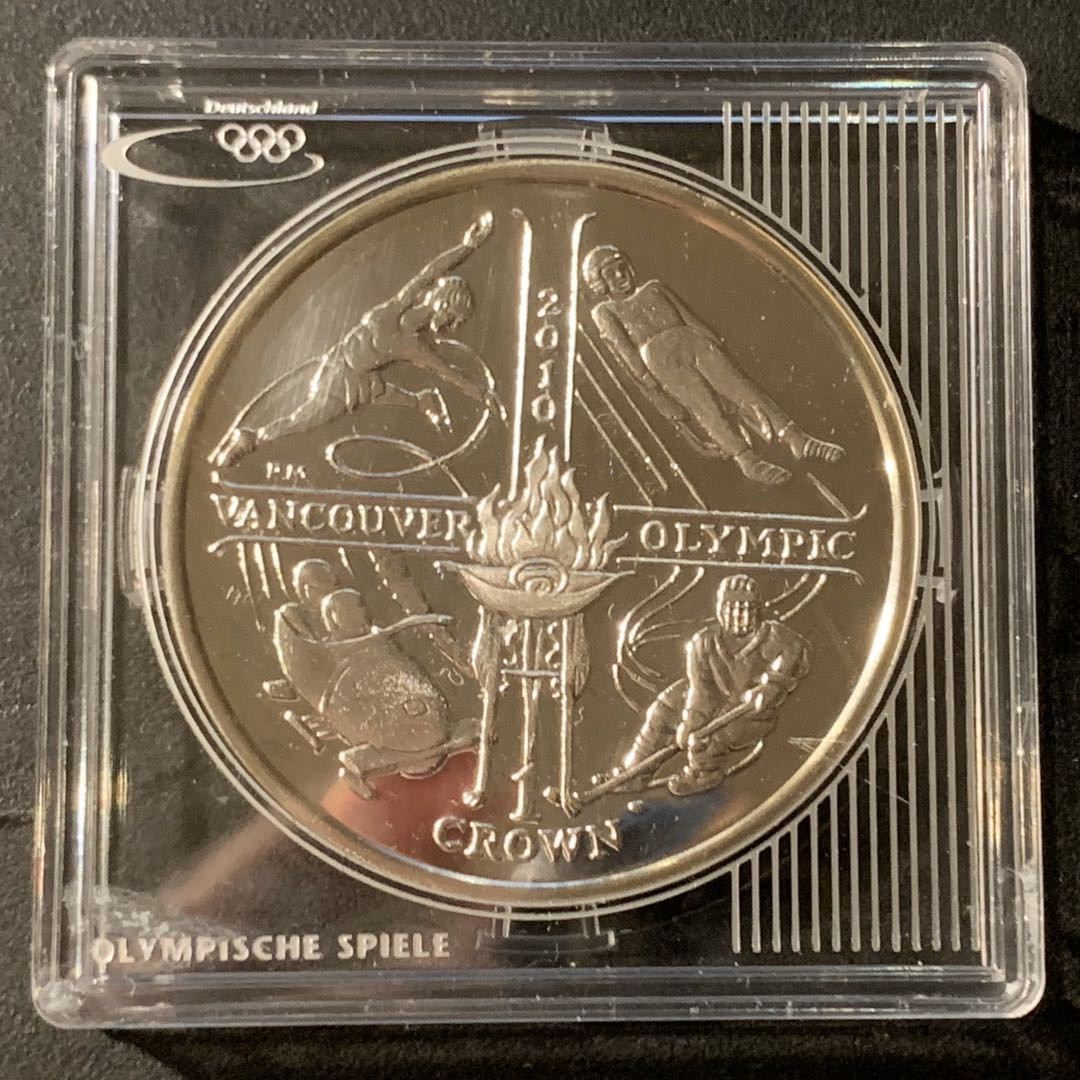 紫瑗钱币—微拍第41期  马恩岛 2010年 温哥华冬奥会 1克朗 28.28克 0.925银 精制