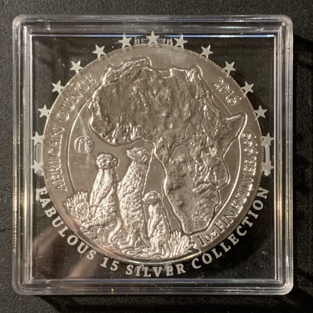 紫瑗钱币—微拍第41期  卢旺达 2016年 猫鼬 投资银币 50法郎 1盎司 31.1克 0.999银