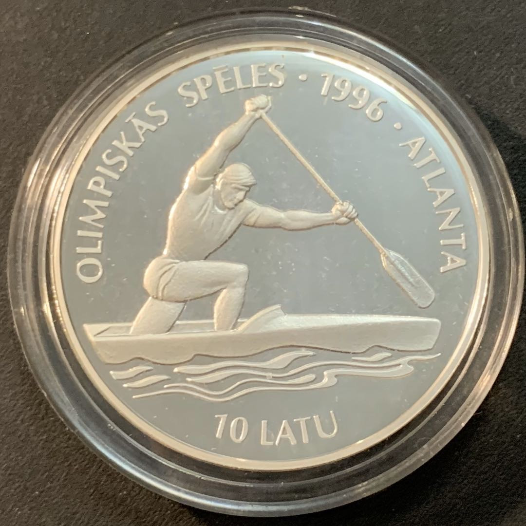 紫瑗钱币—微拍第41期  拉脱维亚 1994年 亚特兰大奥运会 10拉特 31.47克 0.925银 精制