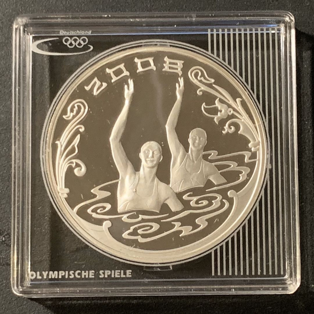 紫瑗钱币—微拍第41期  俄罗斯 2008年 北京奥运会 花样游泳 3卢布 31.1克 0.925银 精制