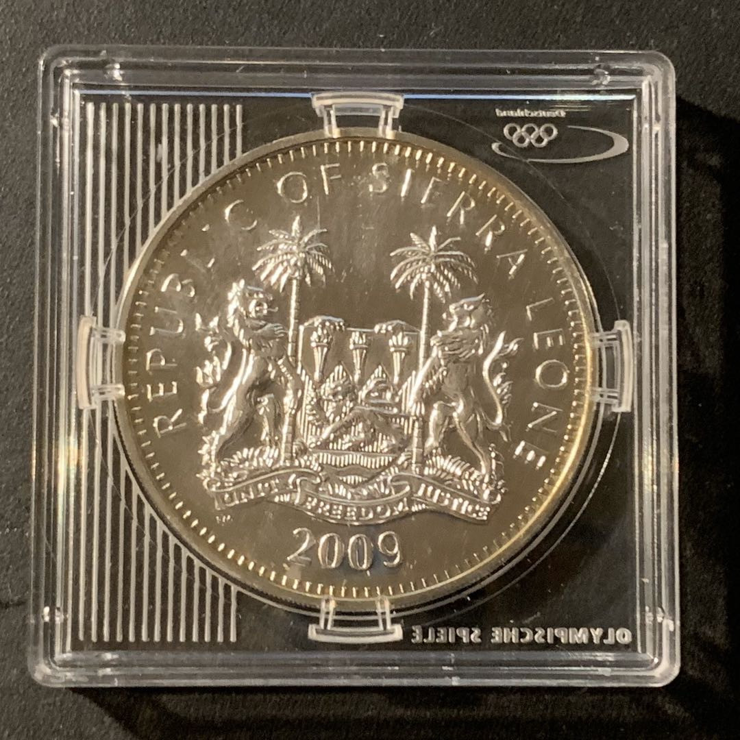 紫瑗钱币—微拍第41期  塞拉利昂 2009年 温哥华冬奥会 10元 31.1克 0.925银 精制