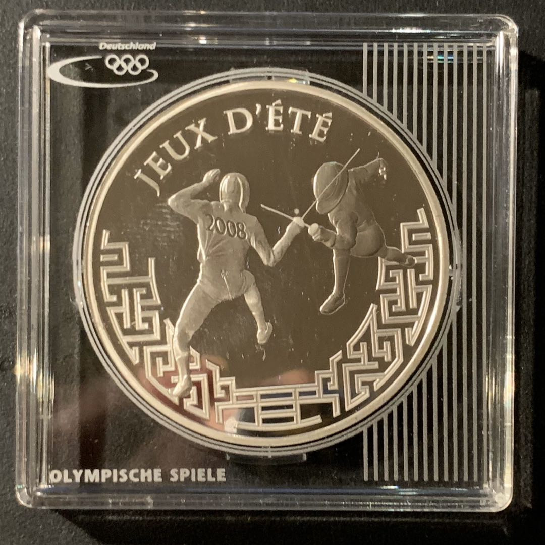 紫瑗钱币—微拍第41期  法国 2006年 北京奥运会 击剑 10欧元 27.2克 0.9银 精制