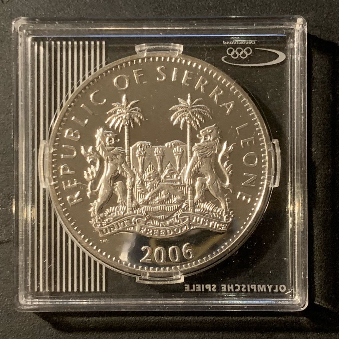 紫瑗钱币—微拍第41期  塞拉利昂 2006年 都灵冬奥会 10元 31.1克 0.925银 精制