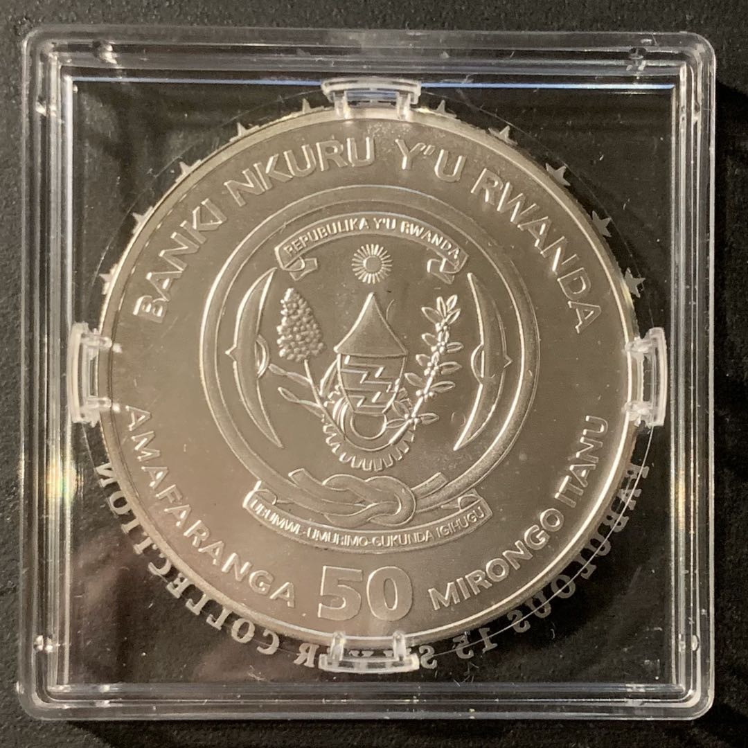 紫瑗钱币—微拍第41期  卢旺达 2016年 猫鼬 投资银币 50法郎 1盎司 31.1克 0.999银