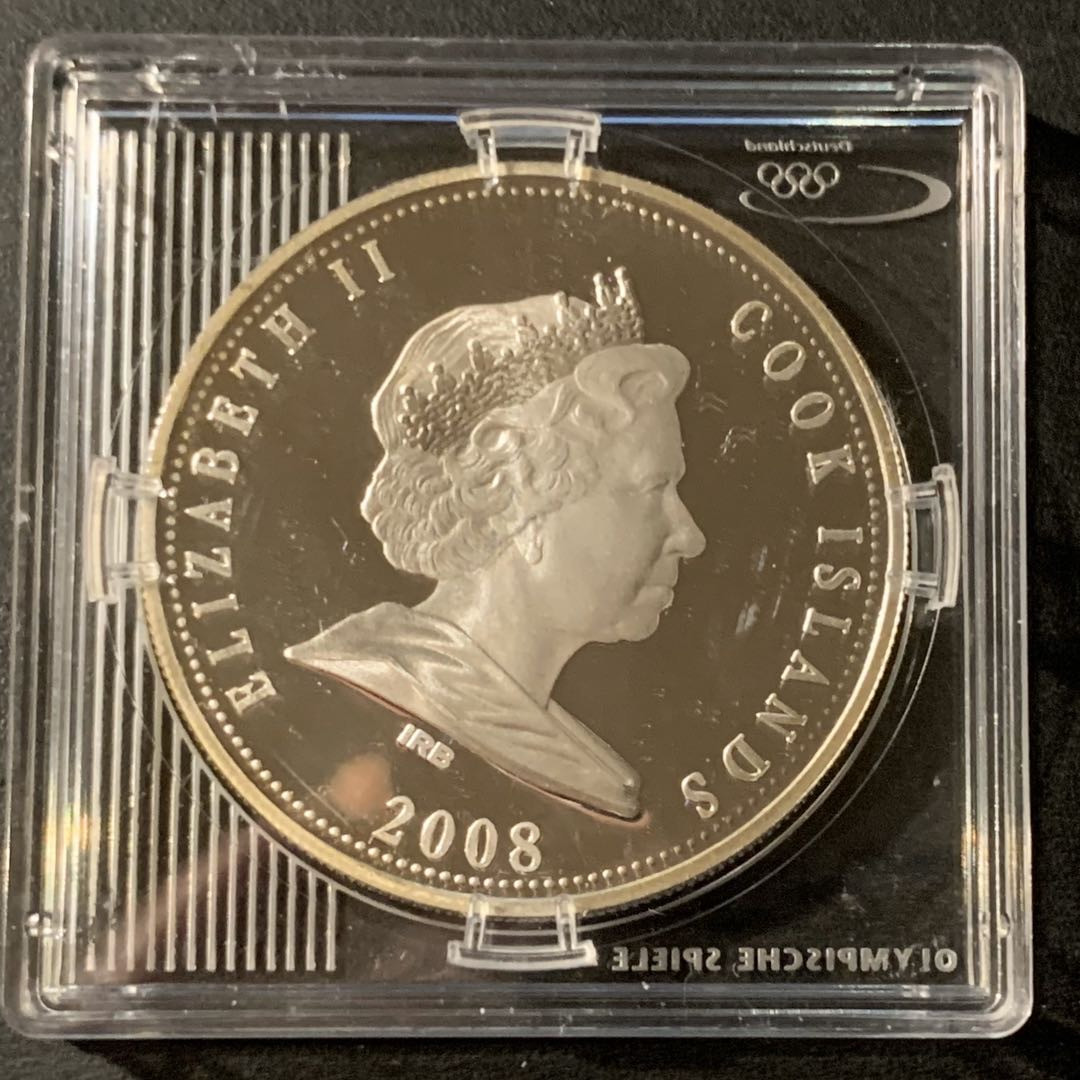 紫瑗钱币—微拍第41期  库克群岛 2008年 温哥华冬奥运 10元 31.1克 0.999银 精制