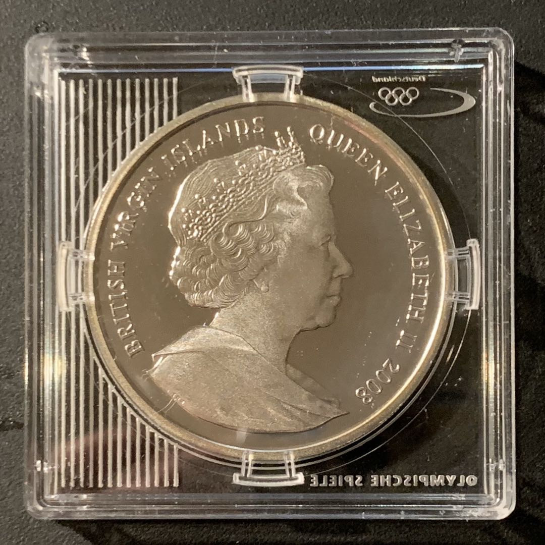 紫瑗钱币—微拍第41期  英属维尔京 2008年 北京奥运会 单杠 10元 28.28克 0.925银 精制