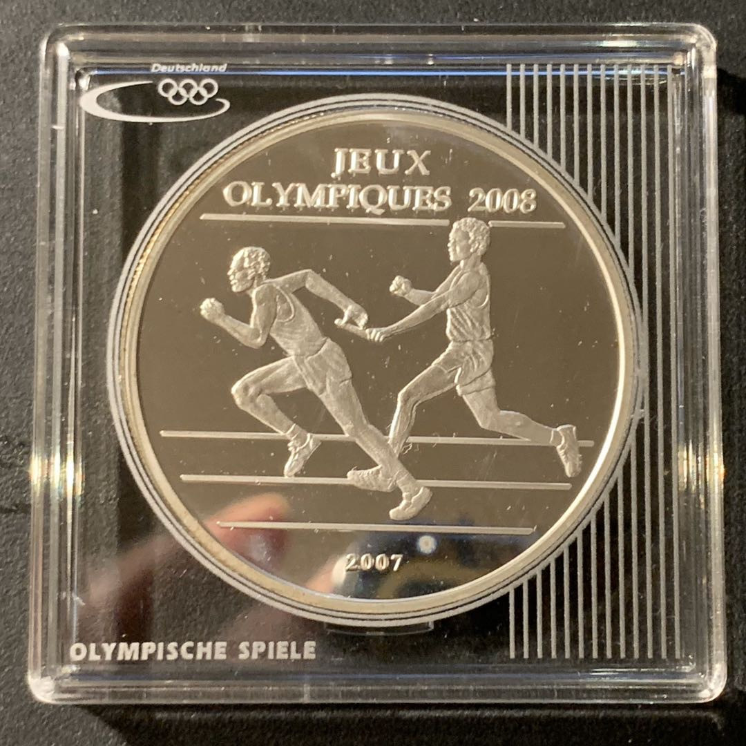 紫瑗钱币—微拍第41期  刚果 2007年 北京奥运会 1000法郎 31.1克 0.925银 精制