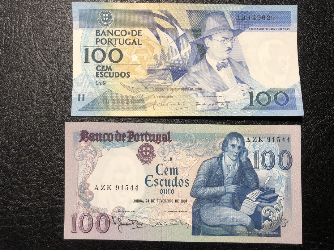 《外钞收藏家》第七十七期拍卖 葡萄牙两个版本100 全新绝品
