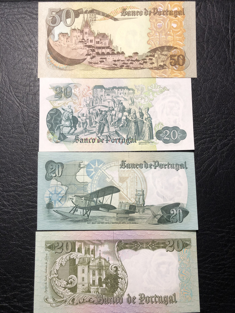 《外钞收藏家》第七十七期拍卖 葡萄牙四张精致小钞 全新绝品 