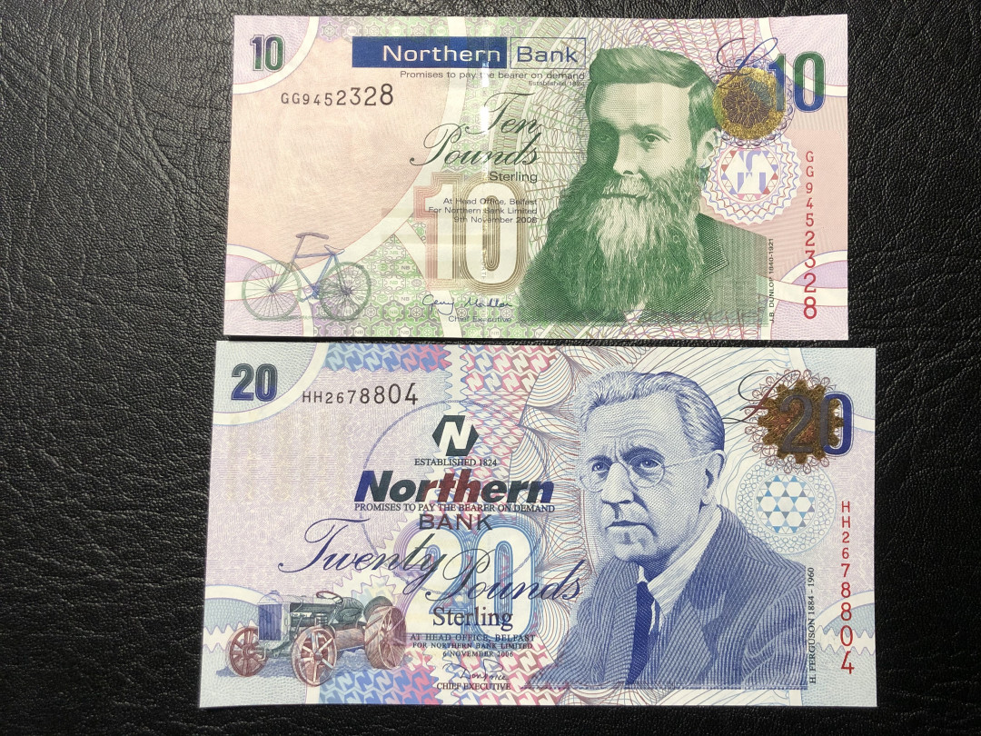 《外钞收藏家》第七十七期拍卖 北爱尔兰2006年 20镑、2008年10镑 全新绝品