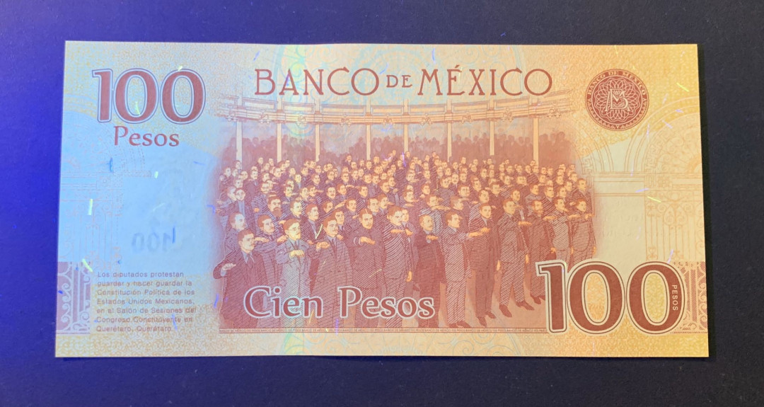 紫瑗钱币—微拍第42期—纸币场 墨西哥 2017年 宪法颁布100周年 100比索 UNC 