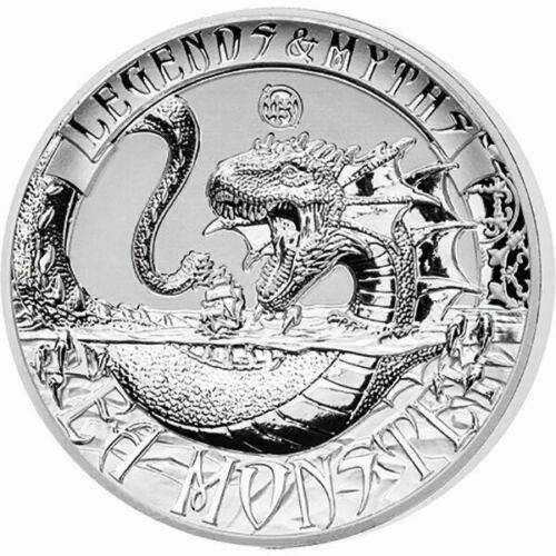 【币观天下】第102期钱币拍卖 【所罗门群岛】所罗门2017年5元，2盎司 加厚 双面凹弧曲面 高浮雕 反向精制 神话传奇系列-“海妖”(海怪)艺术精制银币