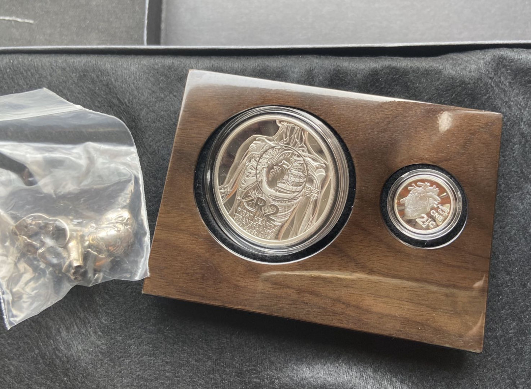 【币观天下】第102期钱币拍卖 【南非】大小心脏套装【带烤漆盒子+模型】