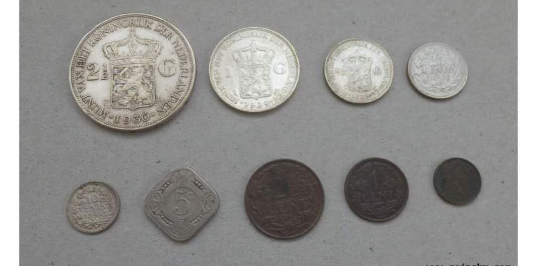 【币观天下】第102期钱币拍卖 荷兰1930年代威廉明娜女王硬币全套9枚  半分到2.5盾大银币