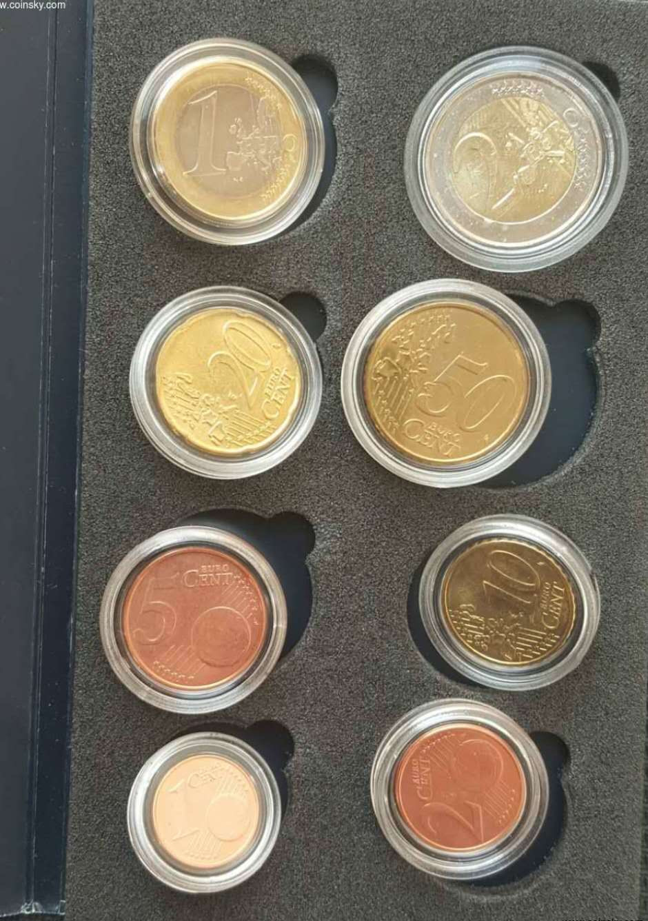 【币观天下】第102期钱币拍卖 比利时2004年流通硬币8枚UNC带包装