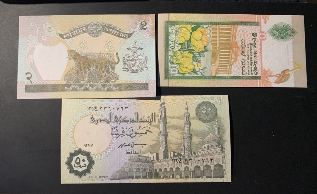 紫瑗钱币—微拍第42期—纸币场 外国钱币 绿色系 3枚一组 UNC