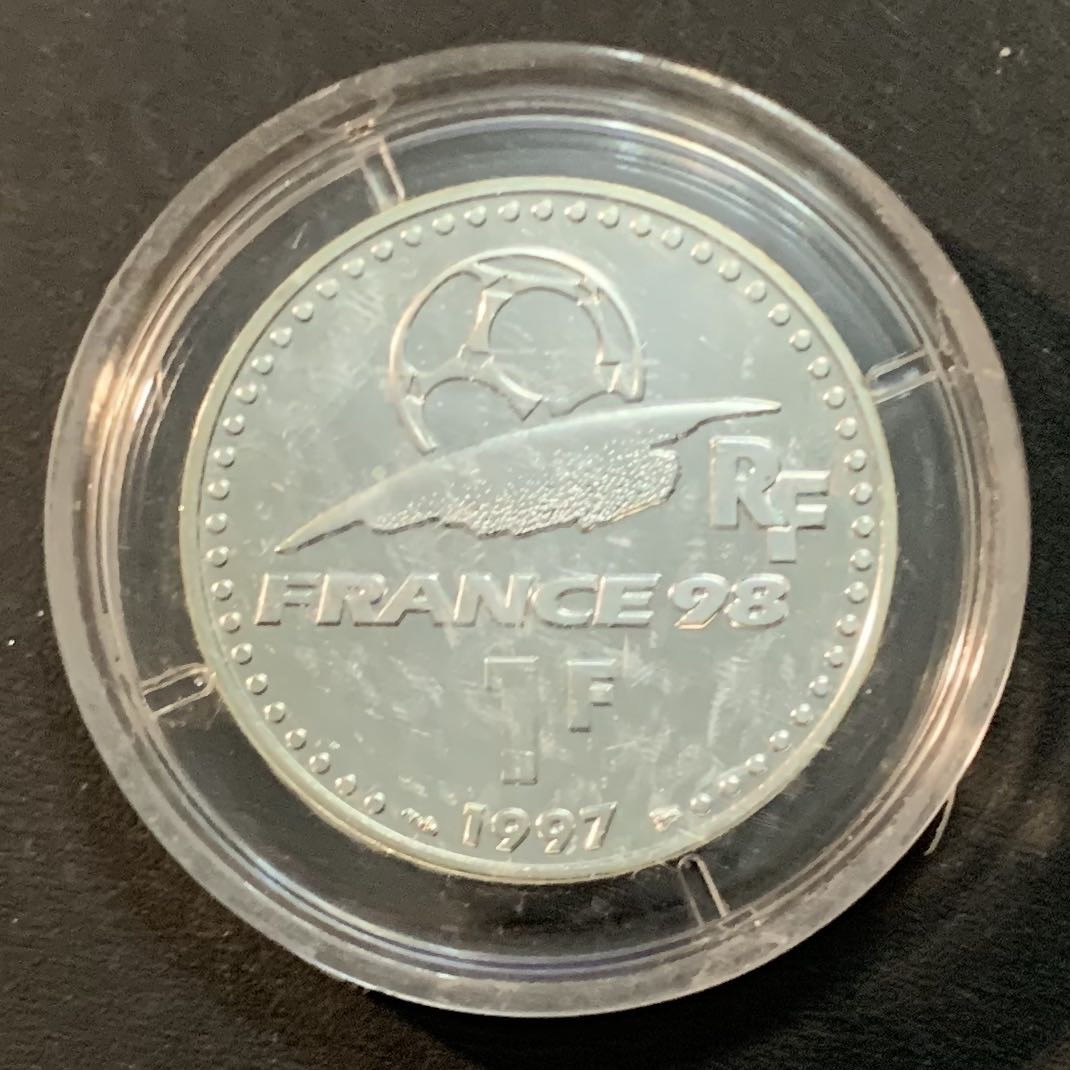 紫瑗钱币—微拍第43期  法国 1997年 法国世界杯 1法郎 12克 0.9银