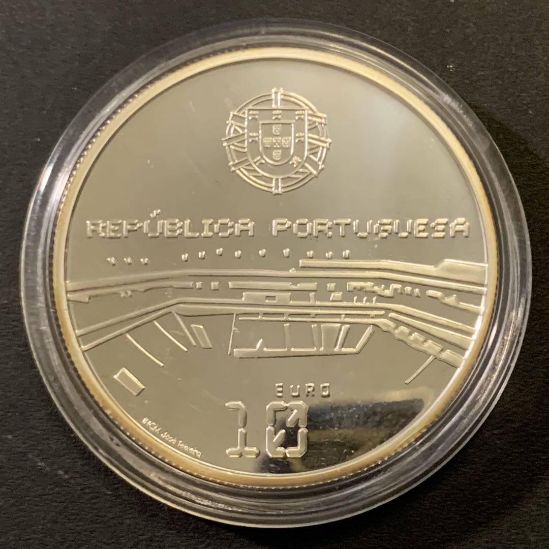 紫瑗钱币—微拍第43期  葡萄牙 2006年 德国世界杯 10欧元 27克 0.925银 精制