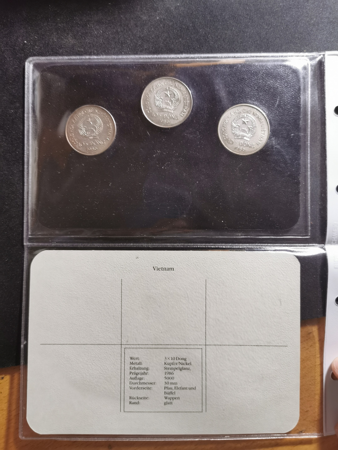 【鲸贝乐淘】千字文·第“男效才良”号拍卖 【越南🇻🇳】1986年铜镍合金动物币，三枚一套，发行量5000，有氧化品相如图，稀少品种