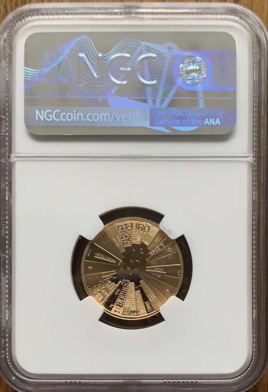 紫瑗钱币—微拍第43期  荷兰 2008年 荷兰建筑文化 10欧元 金币 6.72克 0.9金 NGC PR70 UC