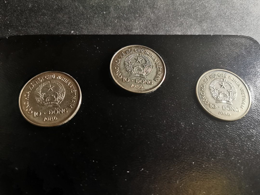 【鲸贝乐淘】千字文·第“男效才良”号拍卖 【越南🇻🇳】1986年铜镍合金动物币，三枚一套，发行量5000，有氧化品相如图，稀少品种