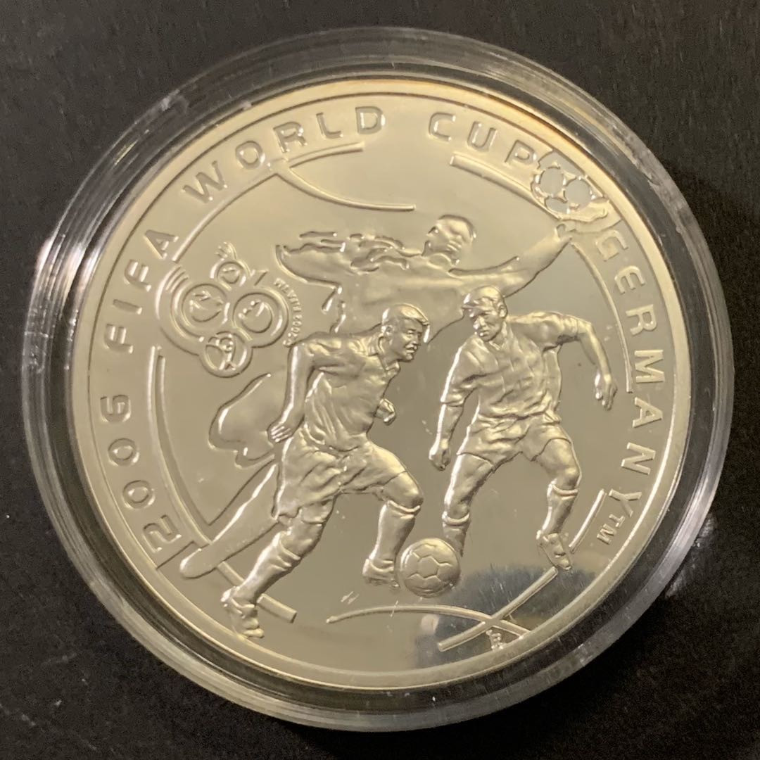 紫瑗钱币—微拍第43期  亚美尼亚 2004年 德国世界杯 100德拉姆 28.28克 0.925银 精制