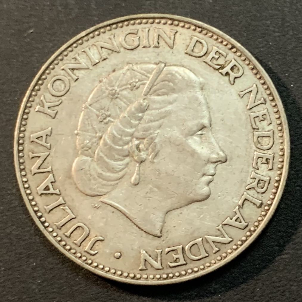 紫瑗钱币—微拍第43期  荷兰 1960年 2.5盾 15克 0.72银