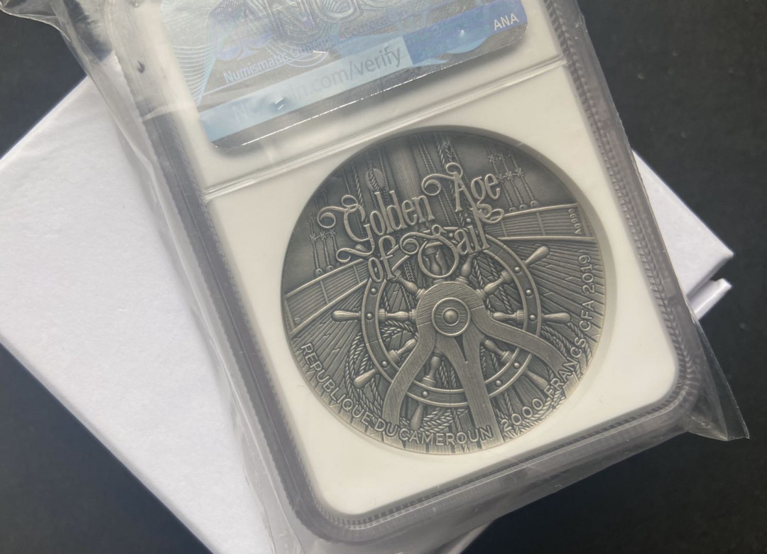 【币观天下】第102期钱币拍卖 【喀麦隆】喀麦隆高浮雕之安妮复仇号【ngc70】系列第一枚