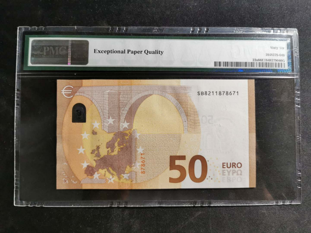 【鲸贝乐淘】千字文·第“男效才良”号拍卖 【欧元💶】2017年意大利🇮🇹版，50欧元，PMG66E 