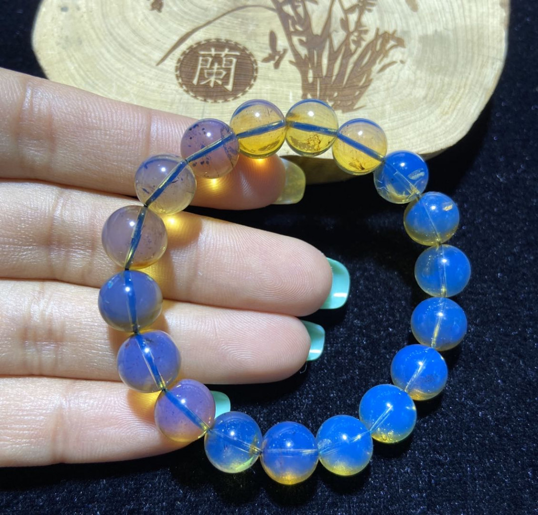 多米、缅甸琥珀混拍专场 多米尼加蓝珀手串