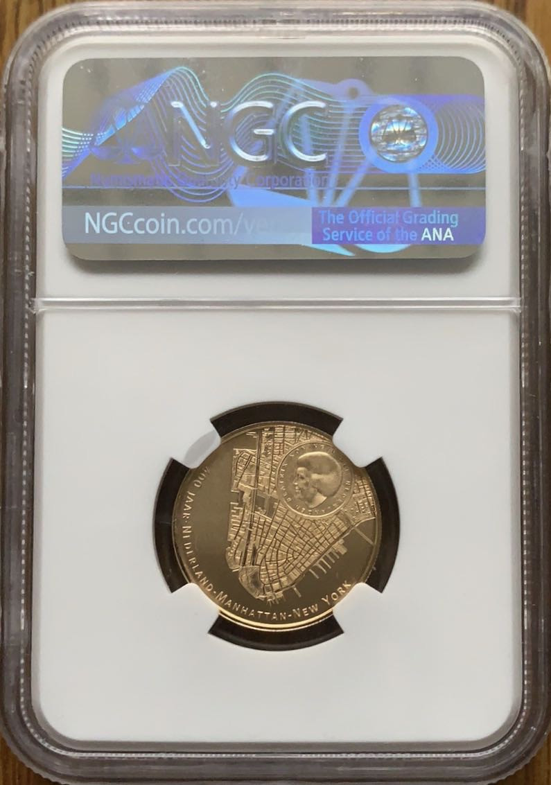 紫瑗钱币—微拍第43期  荷兰 2009年 纽约曼哈顿 10欧元 金币 6.72克 0.9金 NGC MS70