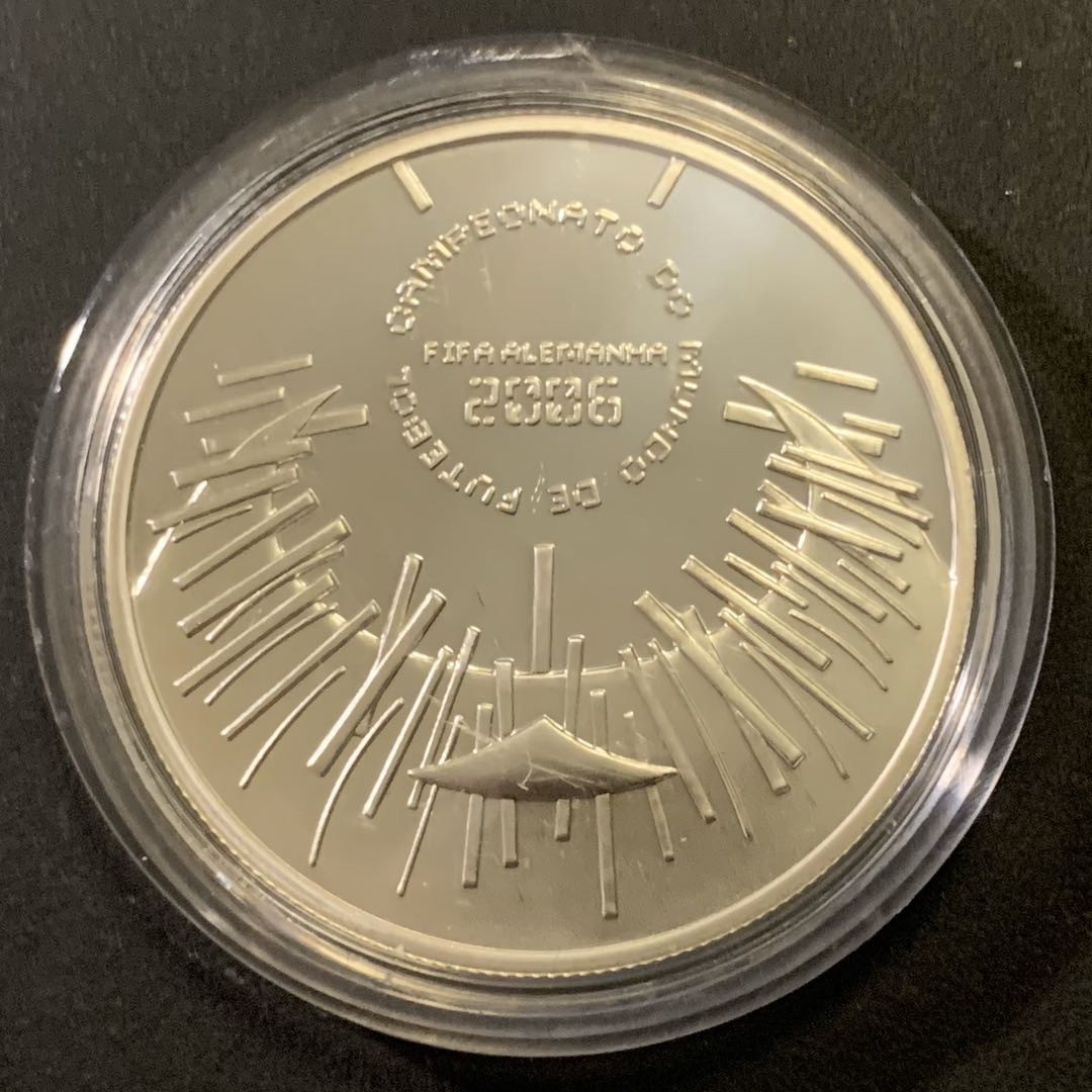 紫瑗钱币—微拍第43期  葡萄牙 2006年 德国世界杯 10欧元 27克 0.925银 精制