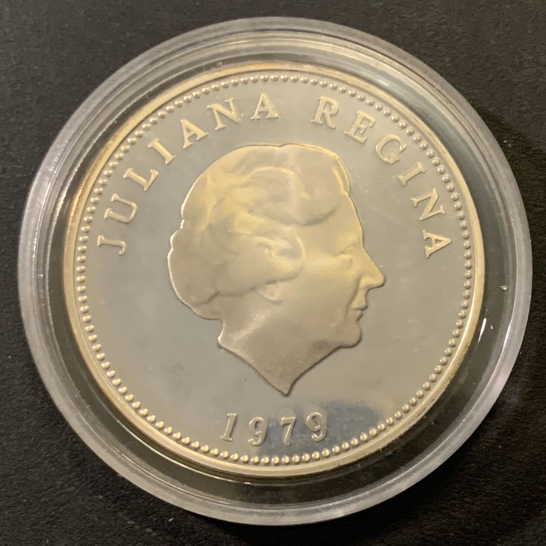 紫瑗钱币—微拍第43期  荷属安的列斯 1979年 国际儿童年 25盾 27.22克 0.925银 精制