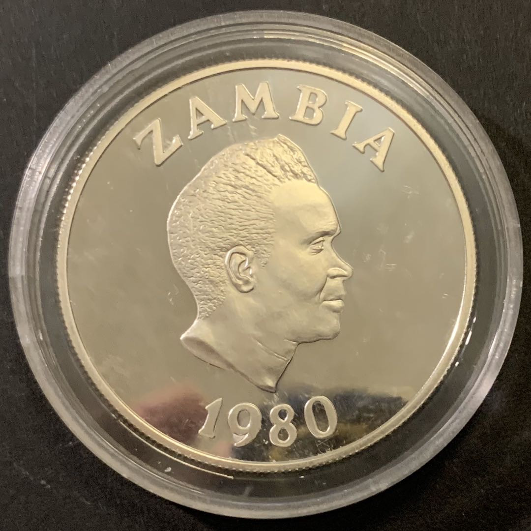 紫瑗钱币—微拍第43期  赞比亚 1980年 国际儿童年 10宽扎 27.22克 0.925银 精制