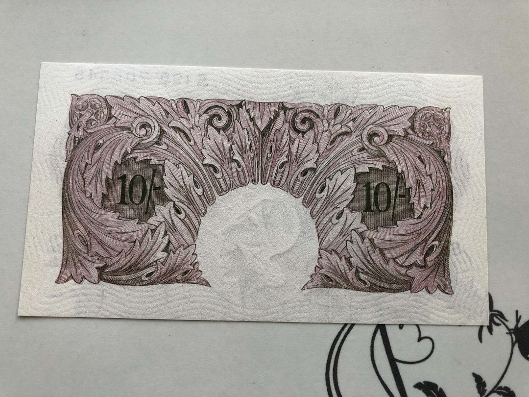 【收藏联盟】第130期拍卖——伊比利亚斗牛士（共55拍） 英国 A序列1940年 10先令 二战期间 紫色版本稀少 全新UNC