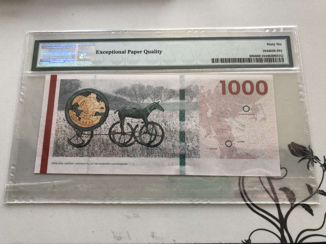 【收藏联盟】第130期拍卖——伊比利亚斗牛士（共55拍） 【888豹子号】丹麦 2012年 1000克朗 PMG66EPQ 