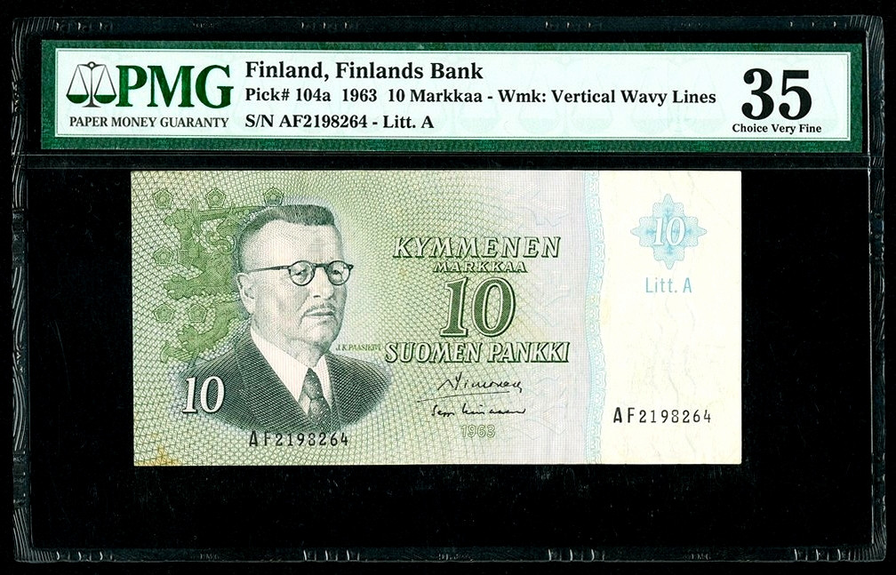 【收藏联盟】第130期拍卖——伊比利亚斗牛士（共55拍） 【一组2张】比利时 1982-98年 500法郎 PMG30&芬兰 1963年10马克 PMG35 状态还可以 性价比