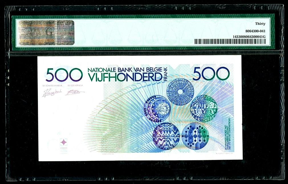 【收藏联盟】第130期拍卖——伊比利亚斗牛士（共55拍） 【一组2张】比利时 1982-98年 500法郎 PMG30&芬兰 1963年10马克 PMG35 状态还可以 性价比