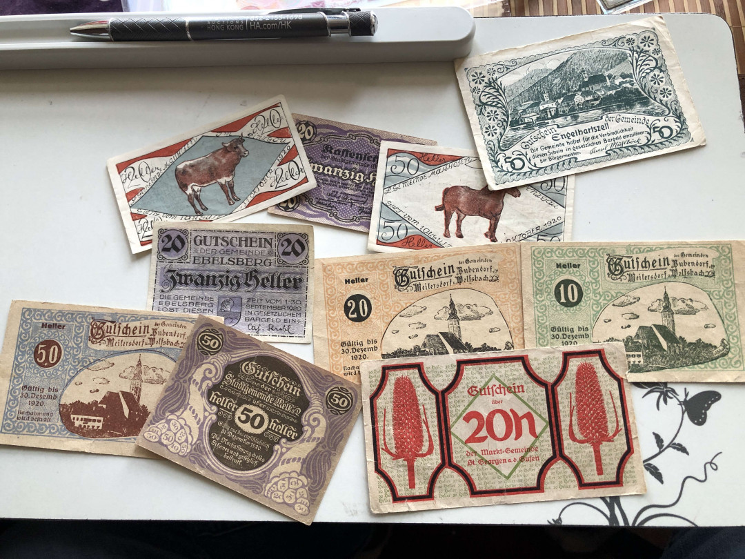 【收藏联盟】第130期拍卖——伊比利亚斗牛士（共55拍） 德国 紧急状态纸币一组 品相如图 带册