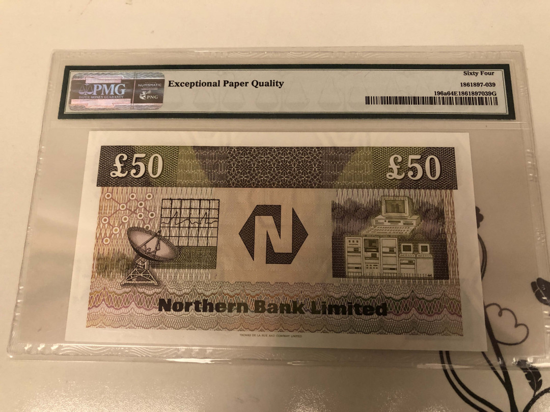 【收藏联盟】第130期拍卖——伊比利亚斗牛士（共55拍） 北爱尔兰 1983-84年 10镑 PMG64EPQ