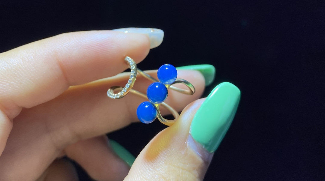 多米、缅甸琥珀混拍专场 多米尼加蓝珀女戒