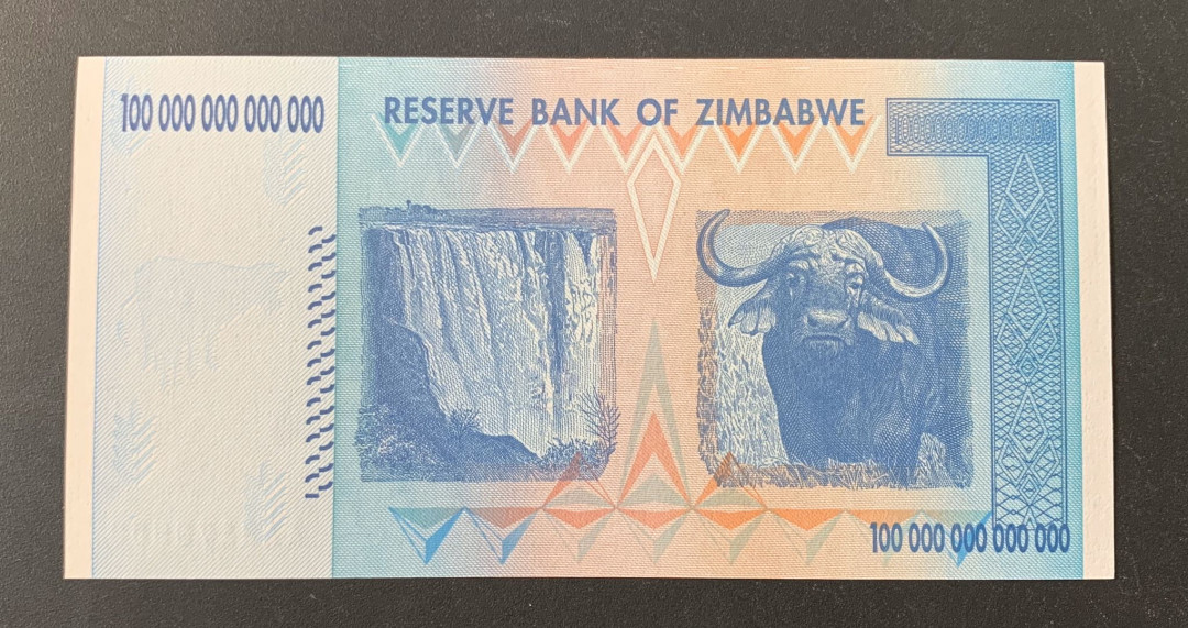 紫瑗钱币—微拍第44期—纸币场 津巴布韦 2008年 100万亿 世界面值最大纸币 UNC