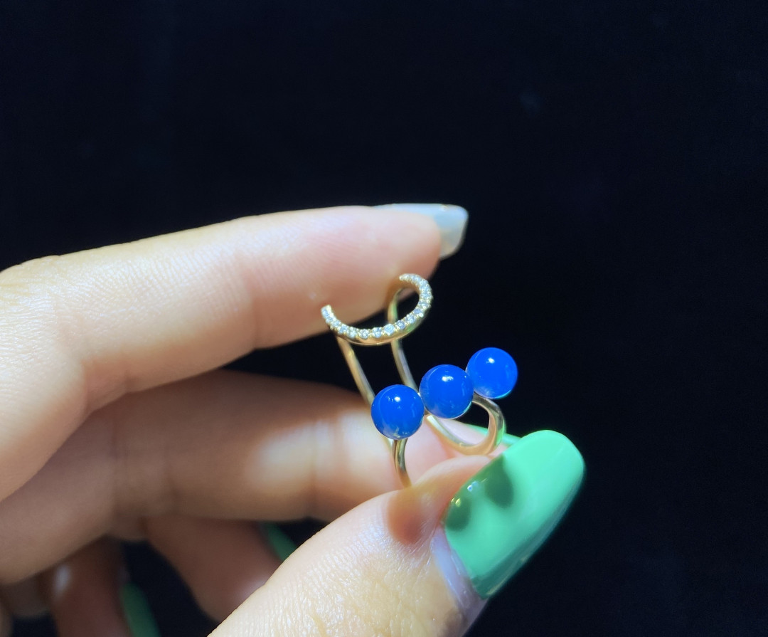 多米、缅甸琥珀混拍专场 多米尼加蓝珀女戒