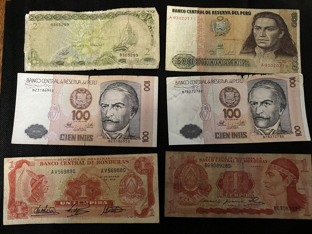 CSIS-GREAT评级精品钱币拍卖第三十一期 秘鲁 马尔代夫 洪都拉斯纸币6张