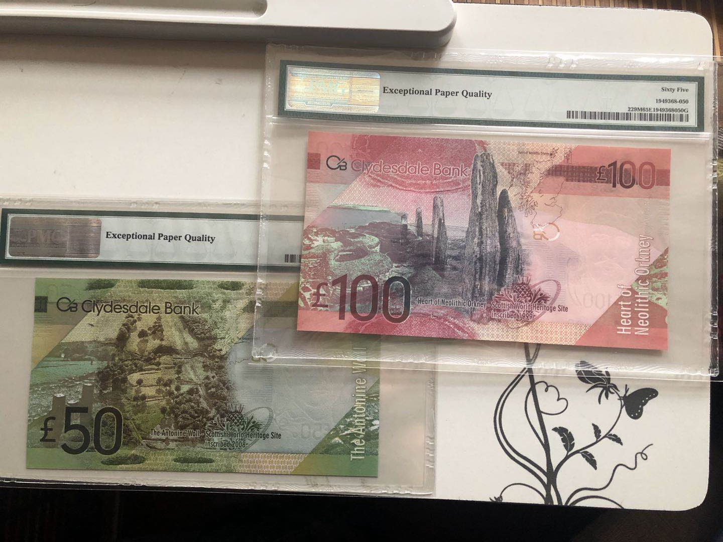 【收藏联盟】第130期拍卖——伊比利亚斗牛士（共55拍） 【一组5张】苏格兰 2008年 5-100镑 全同小号800 PMG65EPQ-67EPQ 非常漂亮