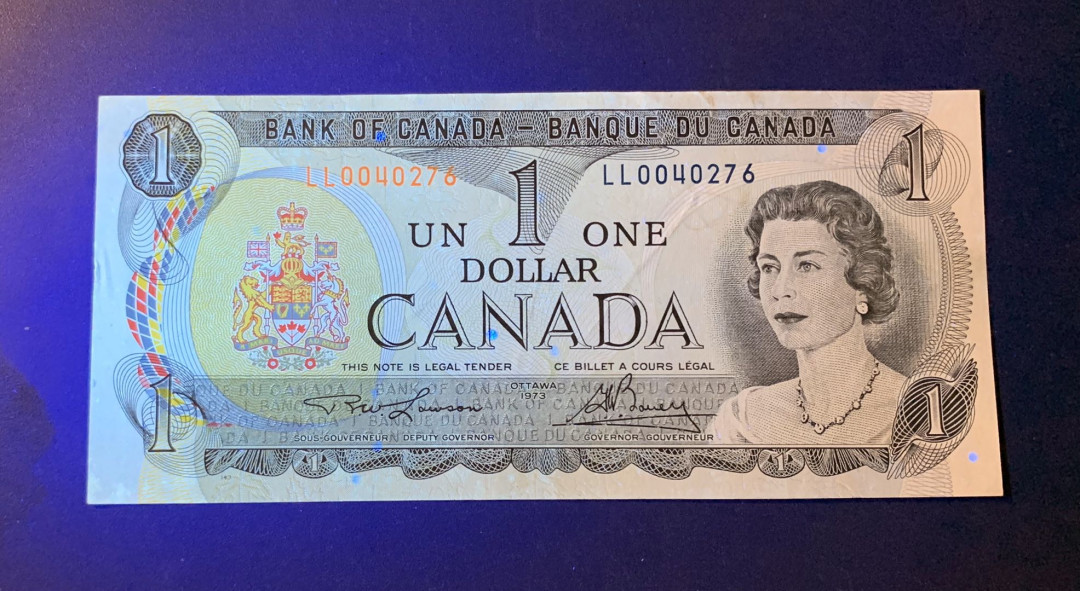紫瑗钱币—微拍第44期—纸币场 加拿大 1973年 1元 UNC
