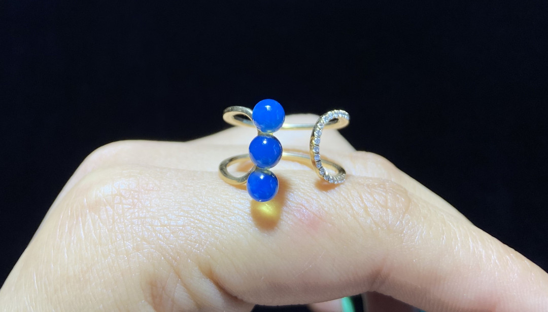 多米、缅甸琥珀混拍专场 多米尼加蓝珀女戒