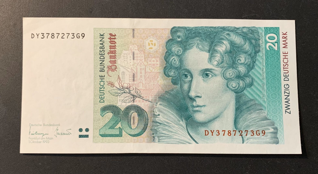 紫瑗钱币—微拍第44期—纸币场 德国 1993年 20马克 UNC