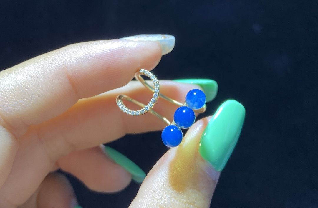 多米、缅甸琥珀混拍专场 多米尼加蓝珀女戒